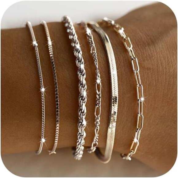 Silver Bracelets for Women - Trendy 925 Sterling Silver Jewelry Set - Picture 8 of 8
